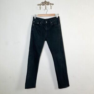 Levis 513 Slim Straight Fit Black Jeans Mens 29x32 Stretch Denim 085130207